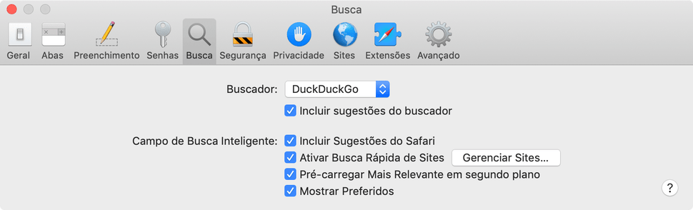 Alterando o buscador padrão do Safari