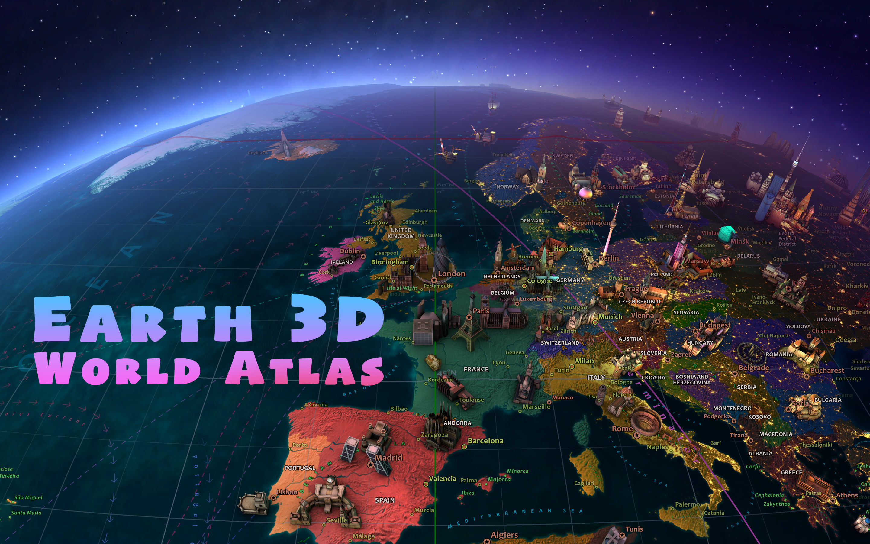 Screenshot do app Earth 3D - World Atlas