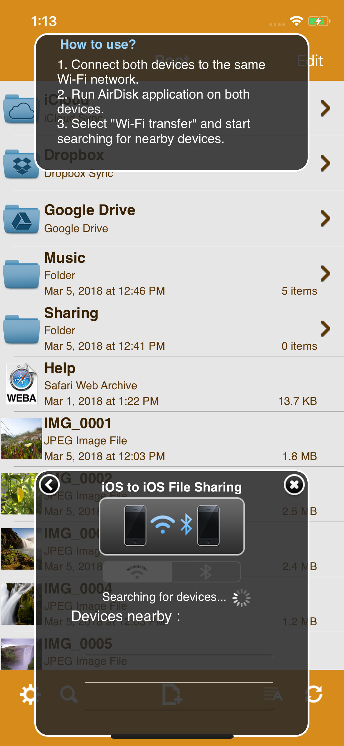 Screenshot do app AirDisk Pro