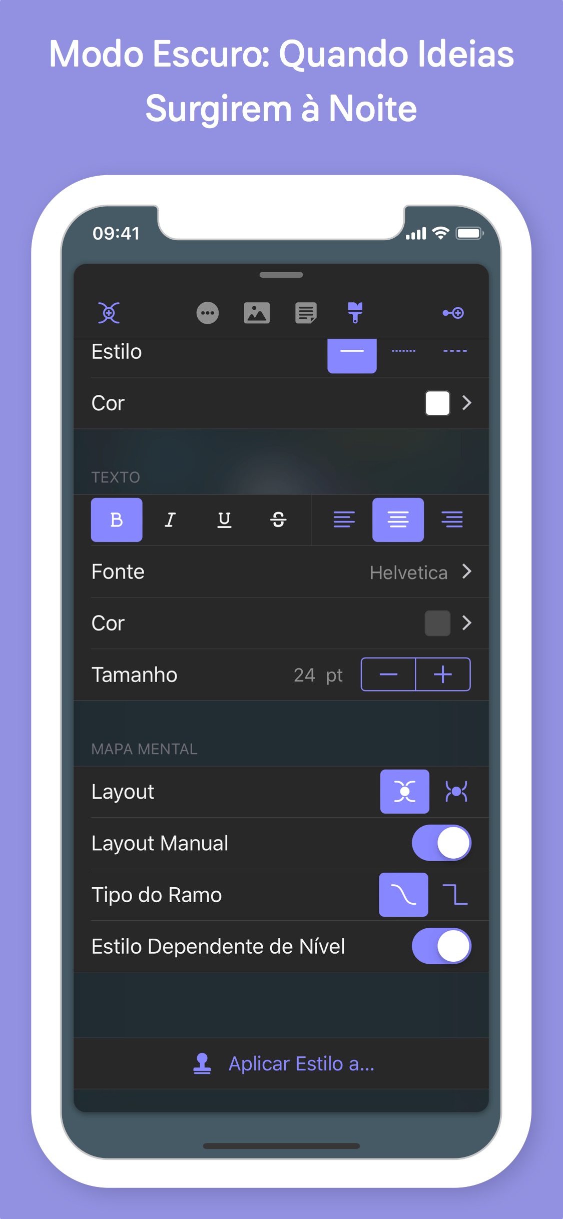 Screenshot do app MindNode 6