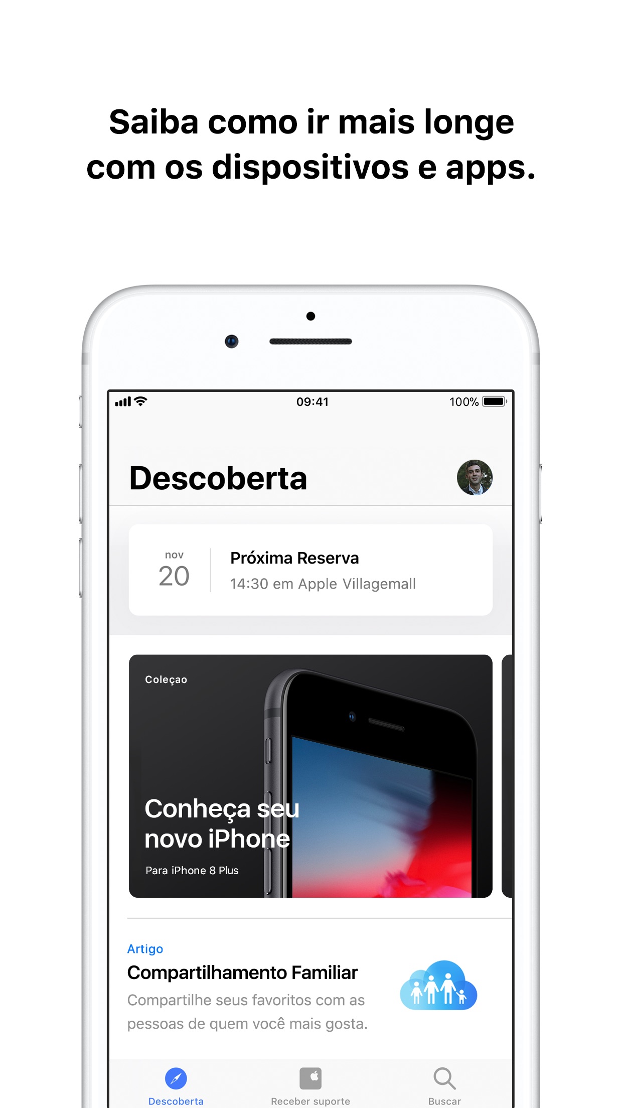 Screenshot do app Suporte da Apple