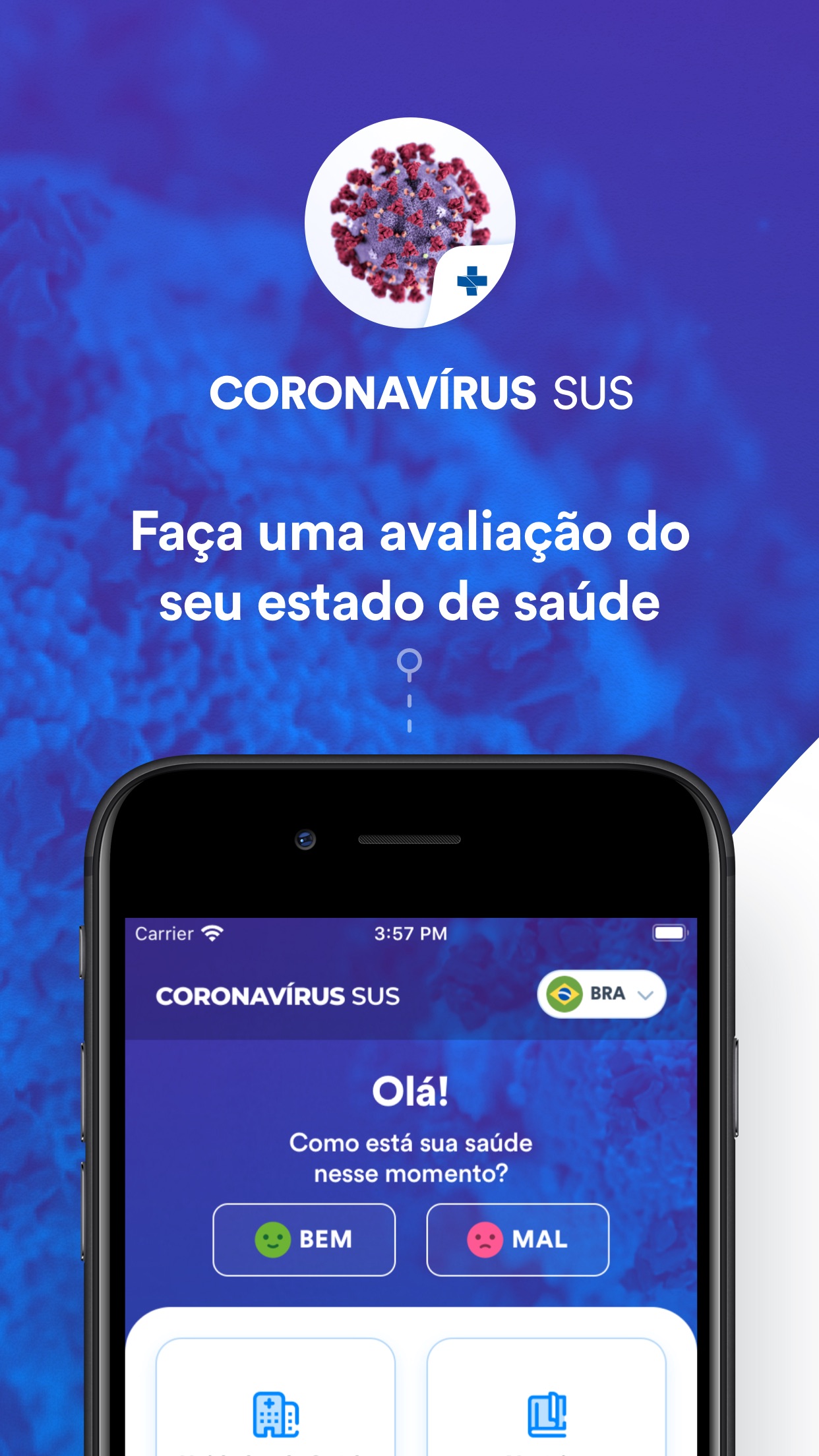 Screenshot do app Coronavírus - SUS