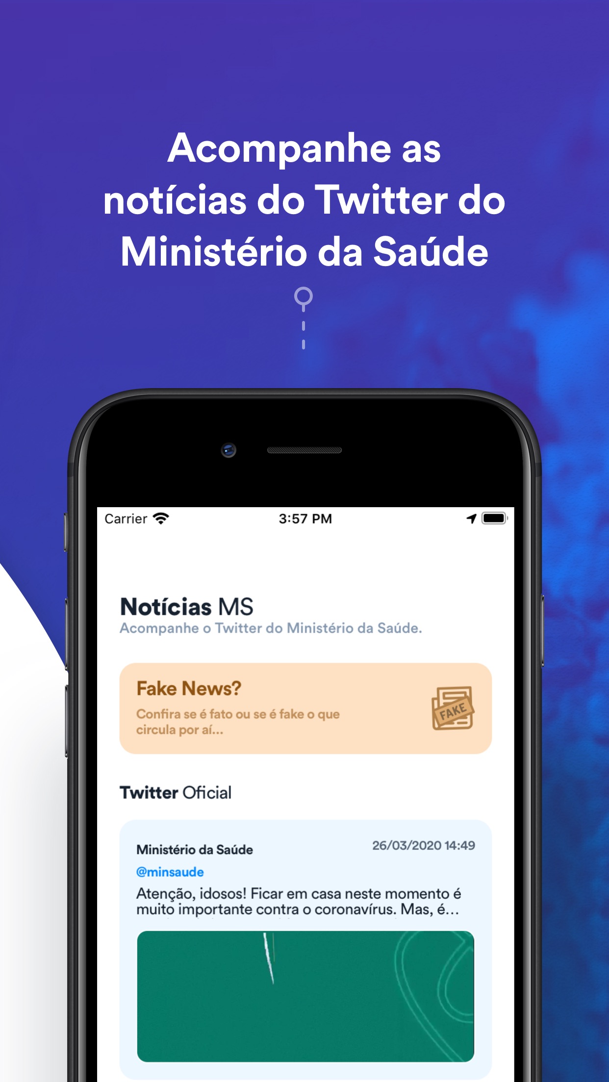 Screenshot do app Coronavírus - SUS