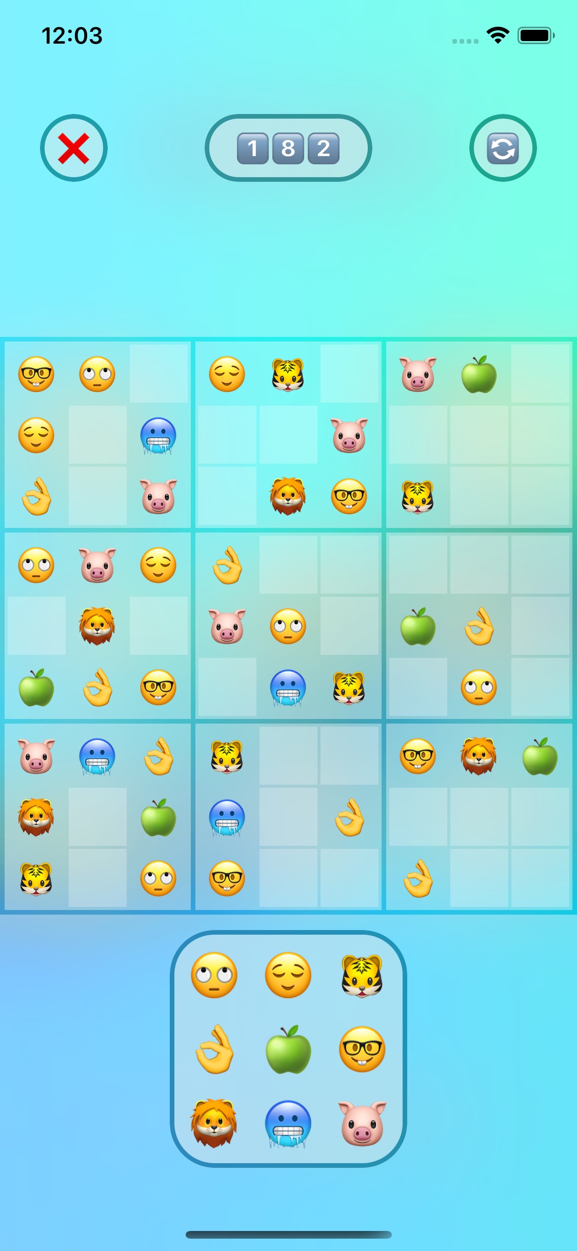 Screenshot do app Emoji Sudoku