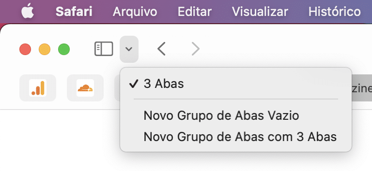 Grupo de Abas no Safari do macOS