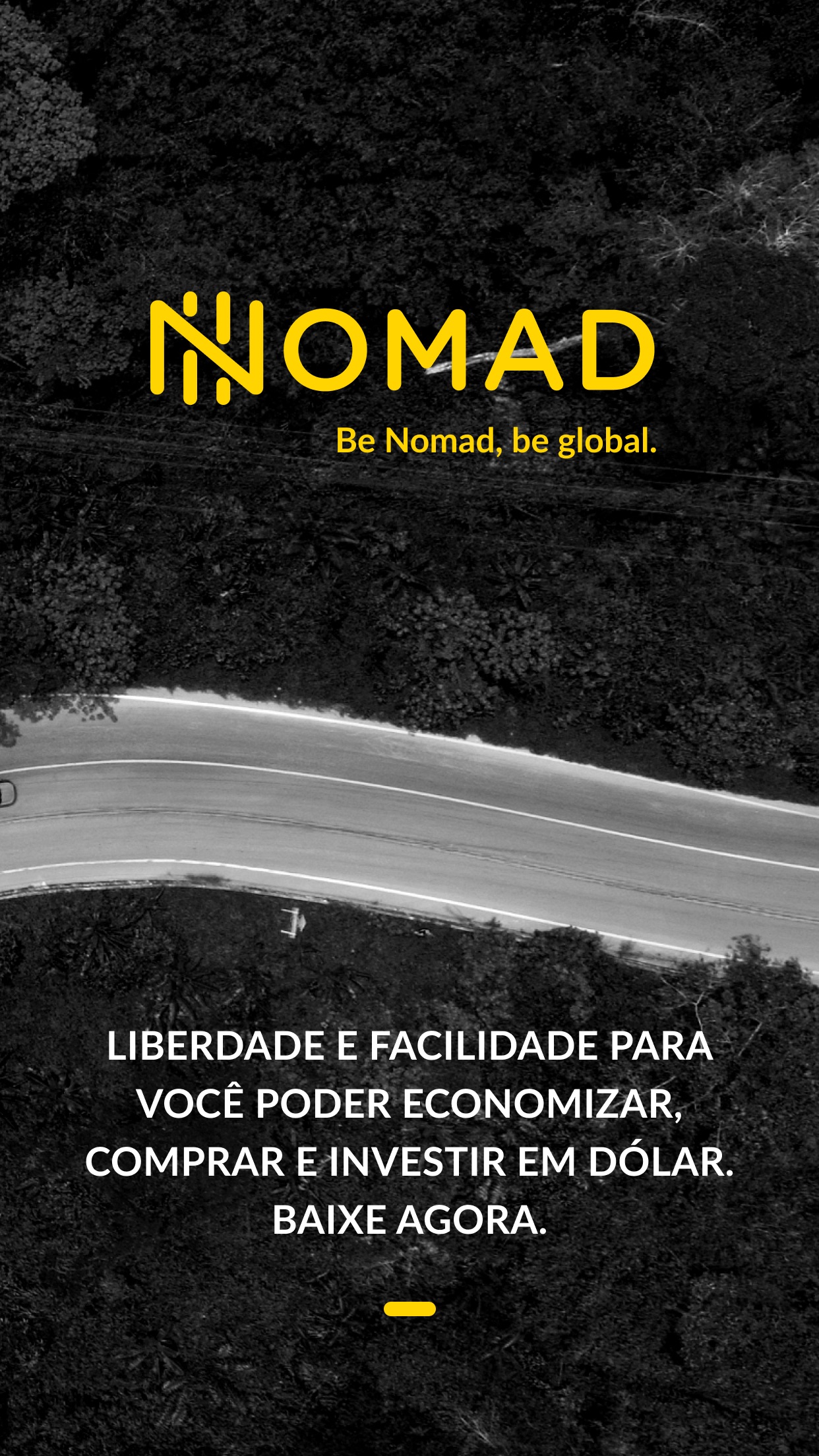 Screenshot do app Nomad: Conta Global em Dólar