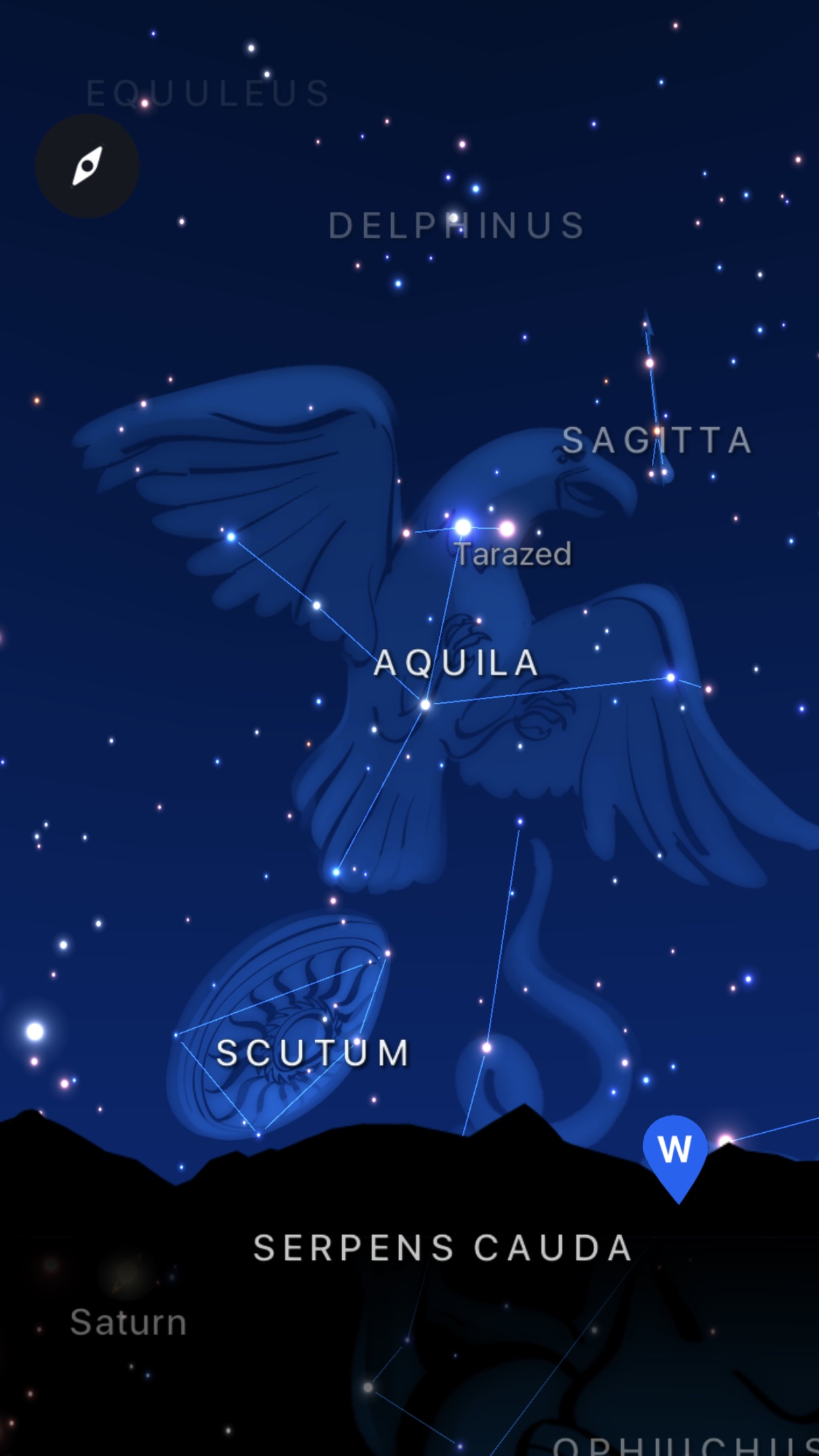 Screenshot do app Starlight®: Mapa do Céu