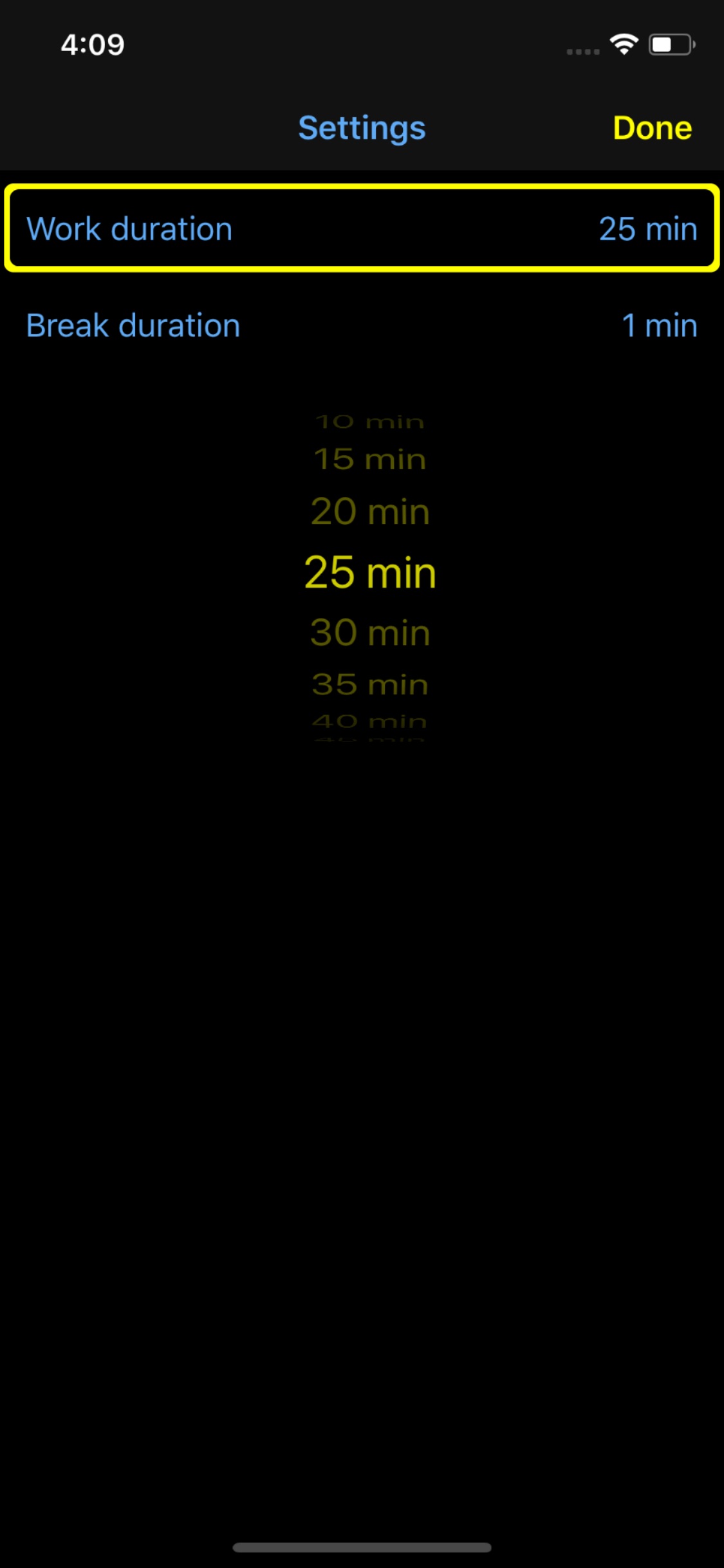 Screenshot do app Timer Machine