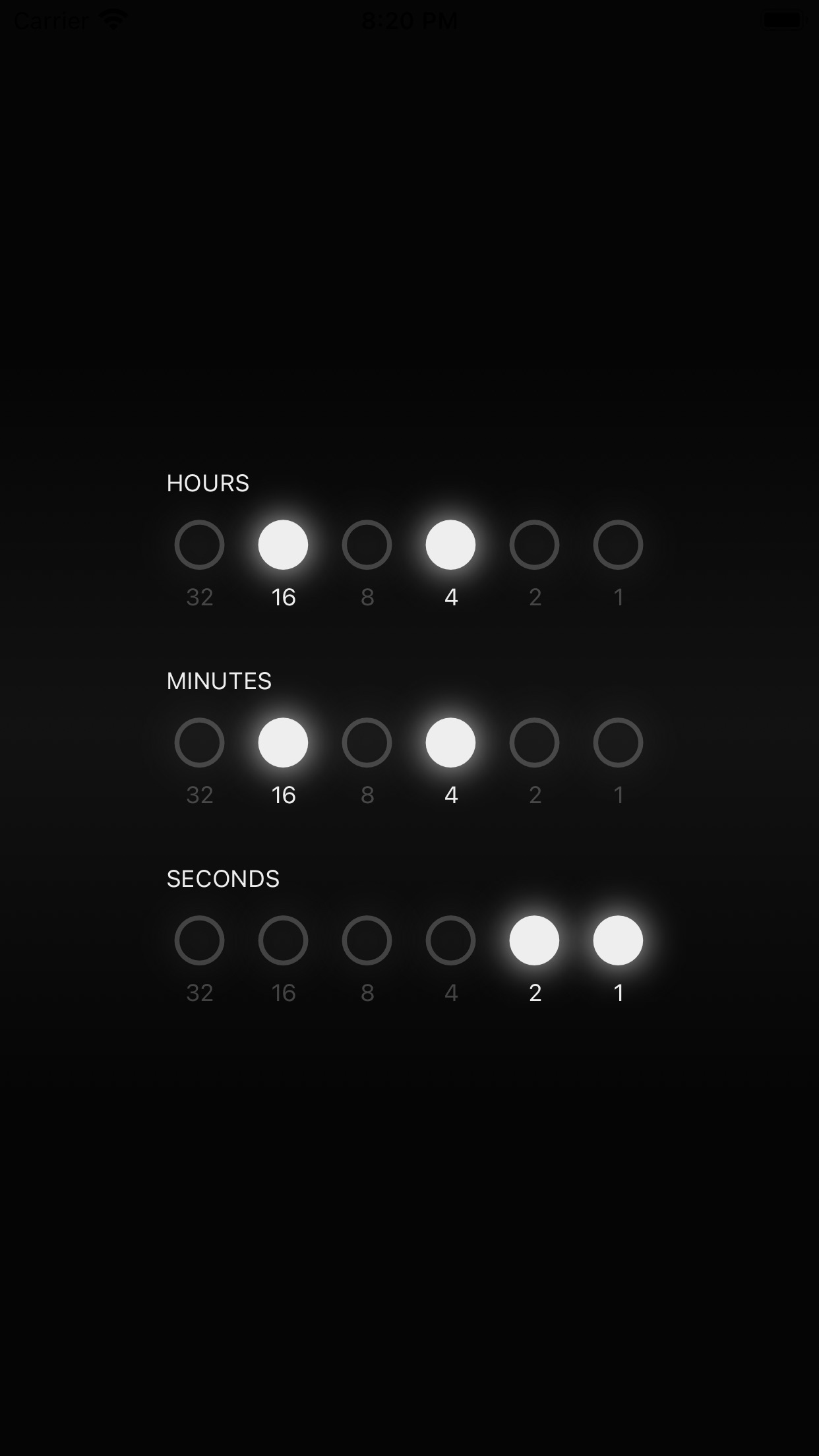 Screenshot do app Binary Clock | Watch & Widget