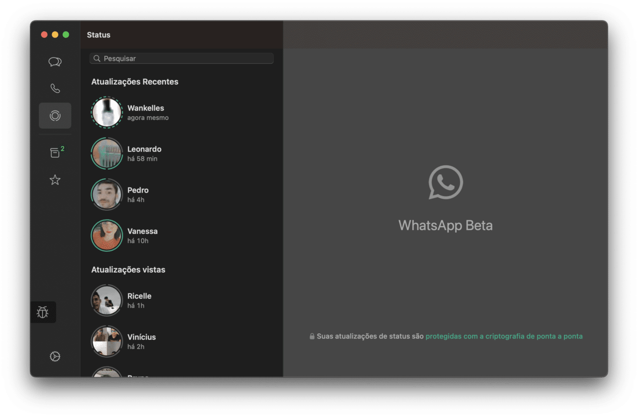 WhatsApp beta para macOS