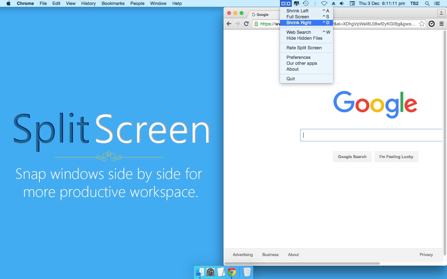 Screenshot do app Split Screen