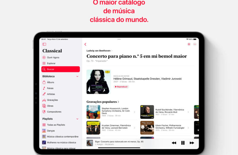 Apple Music Classical finalmente chega ao iPad