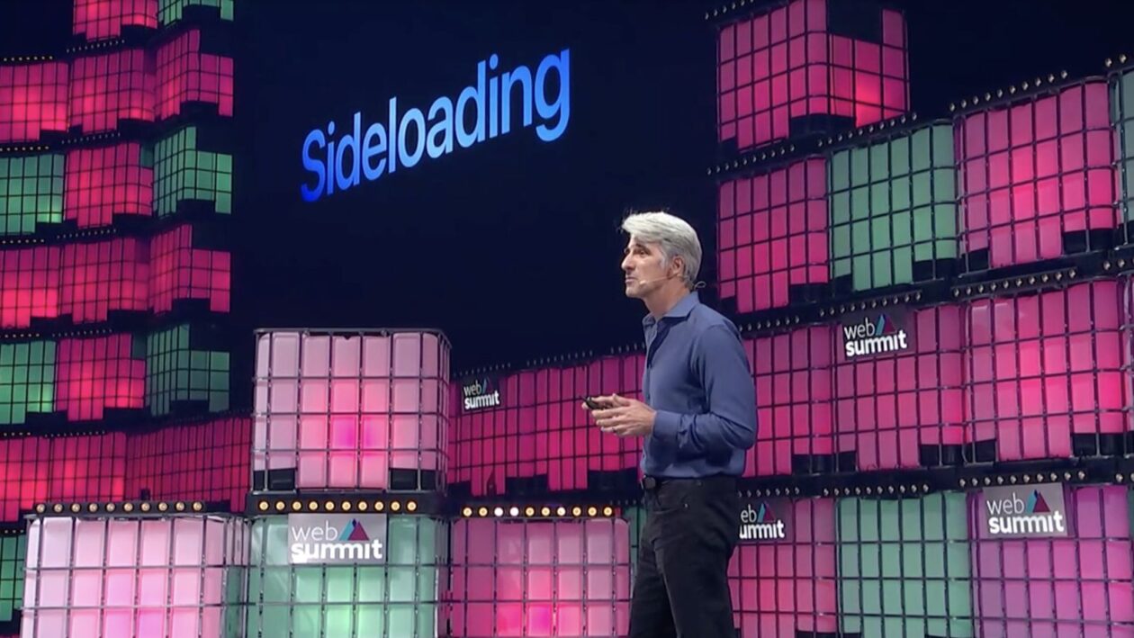 Craig Federighi falando sobre o sideloading