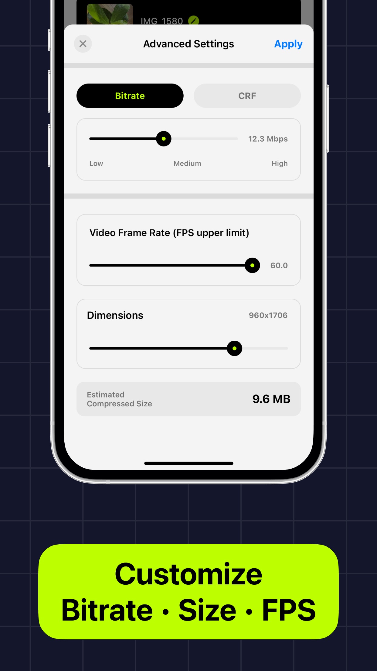 Screenshot do app Video Compressor･