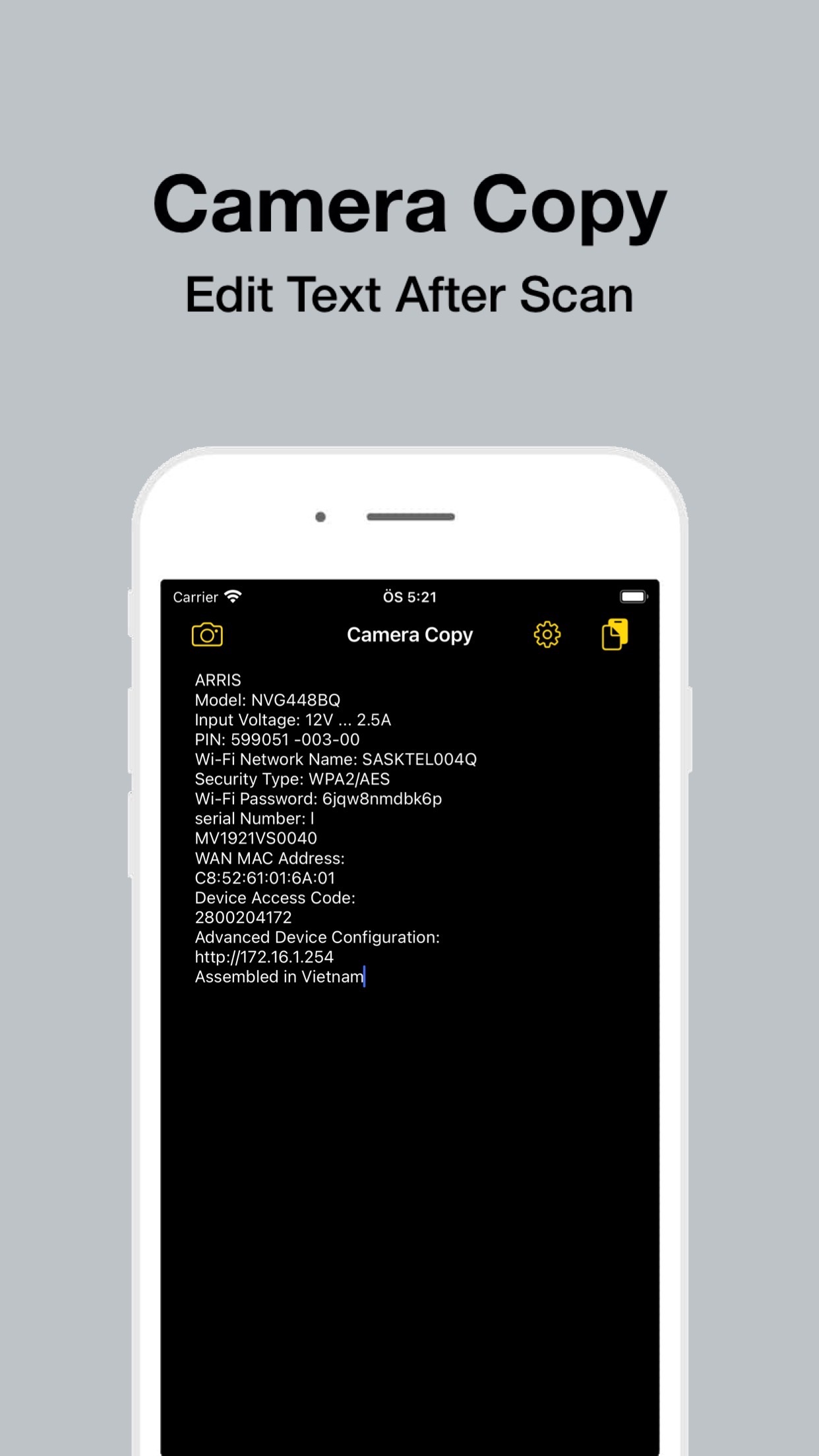 Screenshot do app Camera Copy