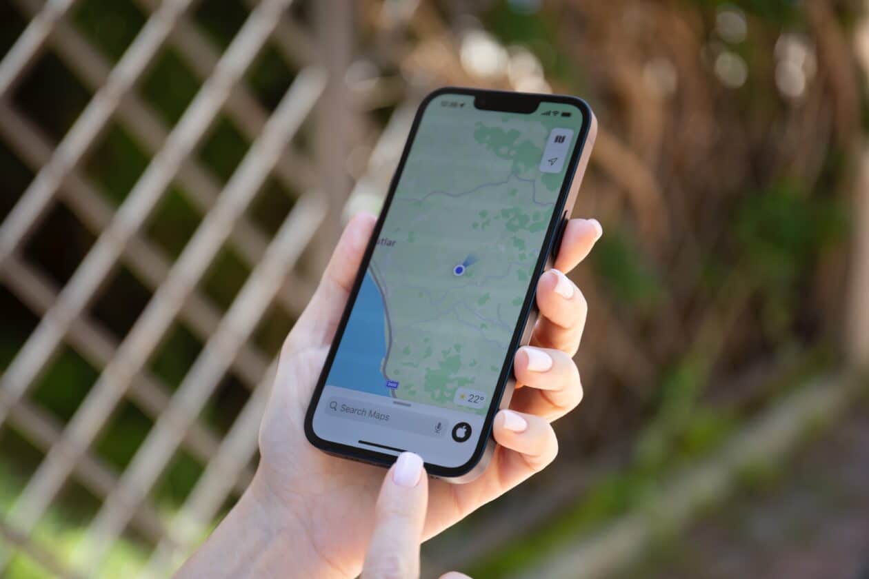 Apple Maps em um iPhone