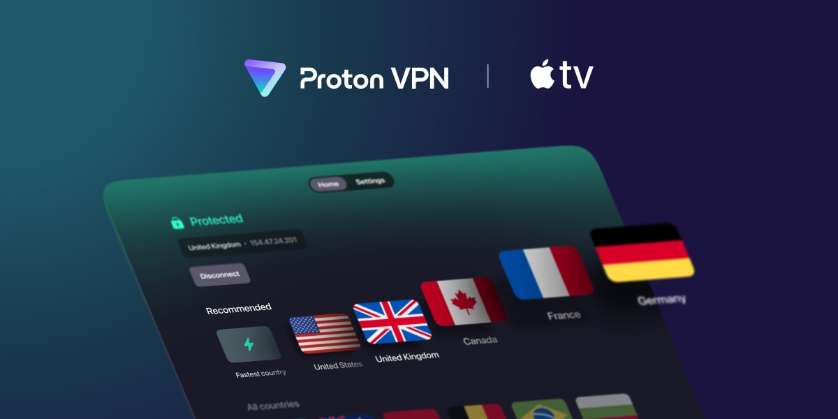 Aplicativo da Proton VPN para a Apple TV