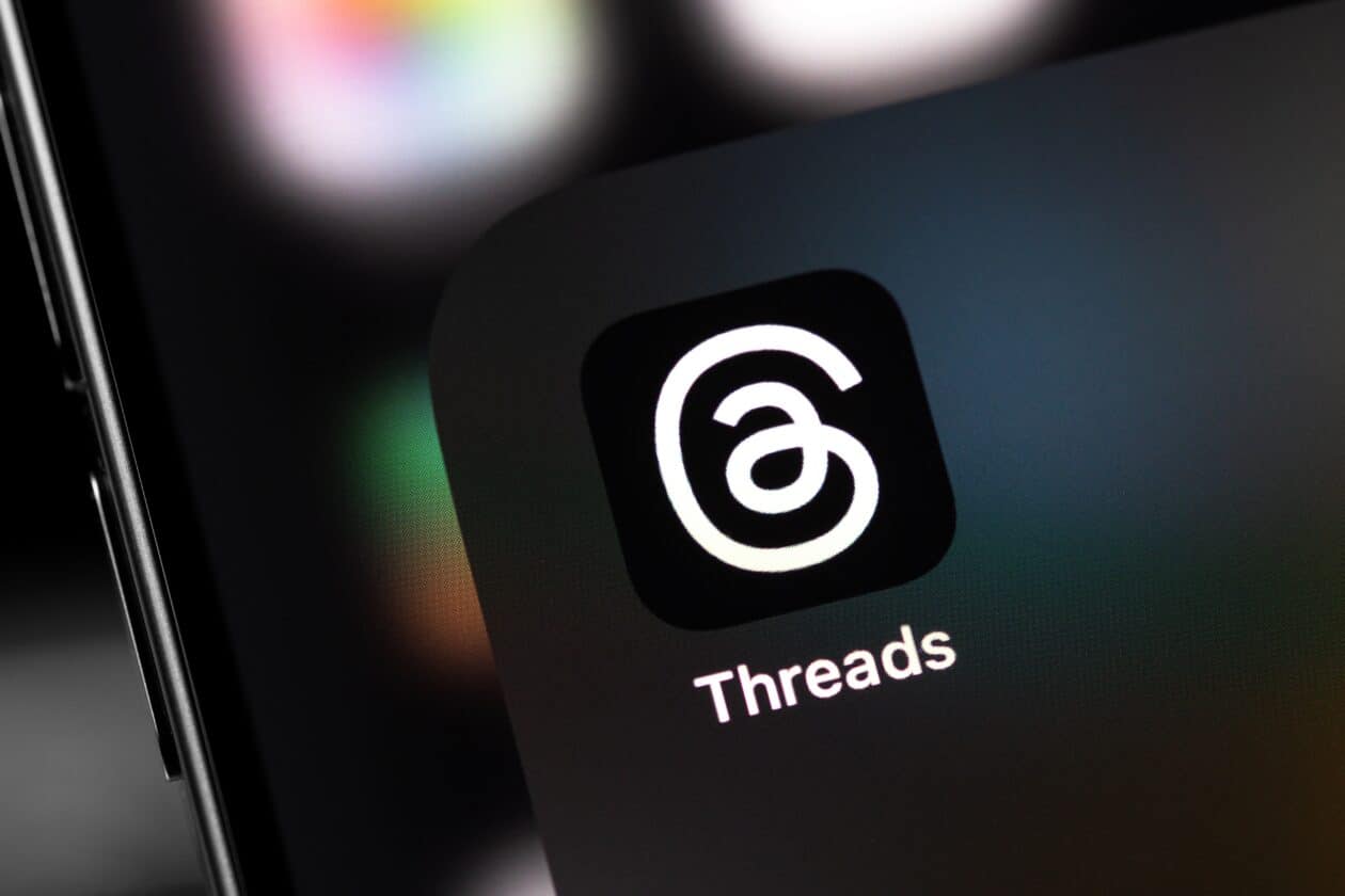 Ícone do app Threads em um iPhone