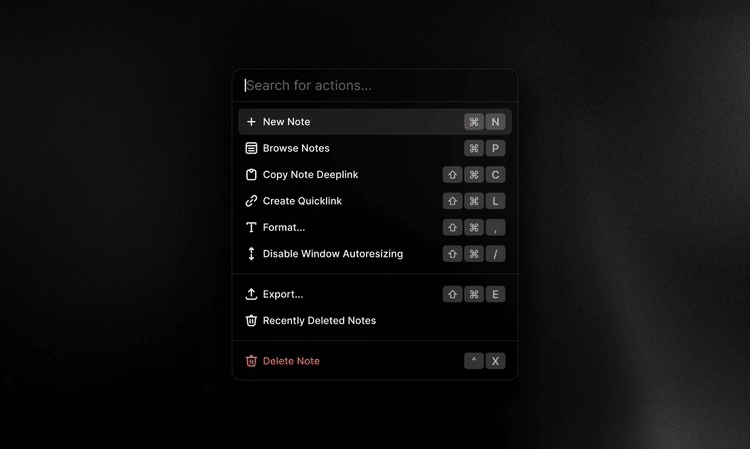 Raycast Notes Teclado