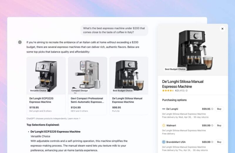 ChatGPT agora ajuda a comparar e comprar produtos online