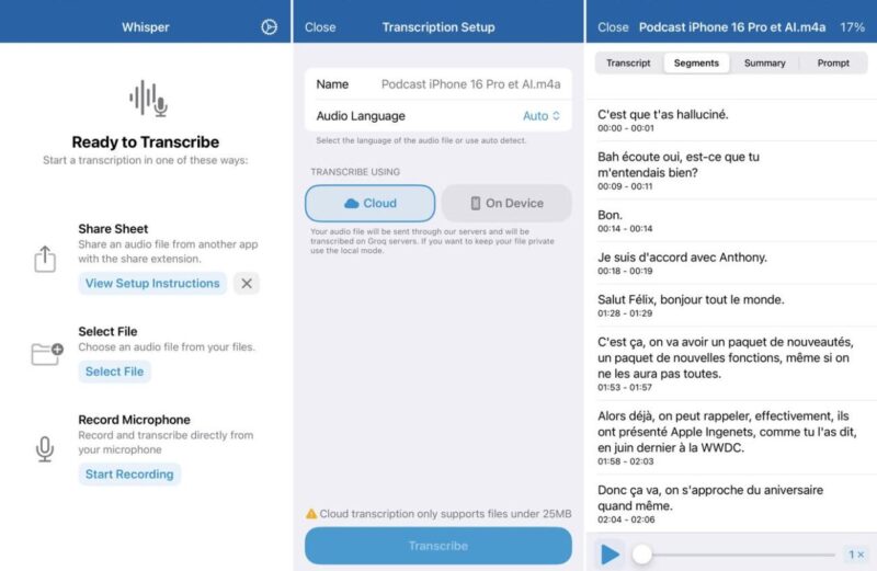 MacWhisper, app de transcrição de áudio por IA, chega ao iOS e iPadOS