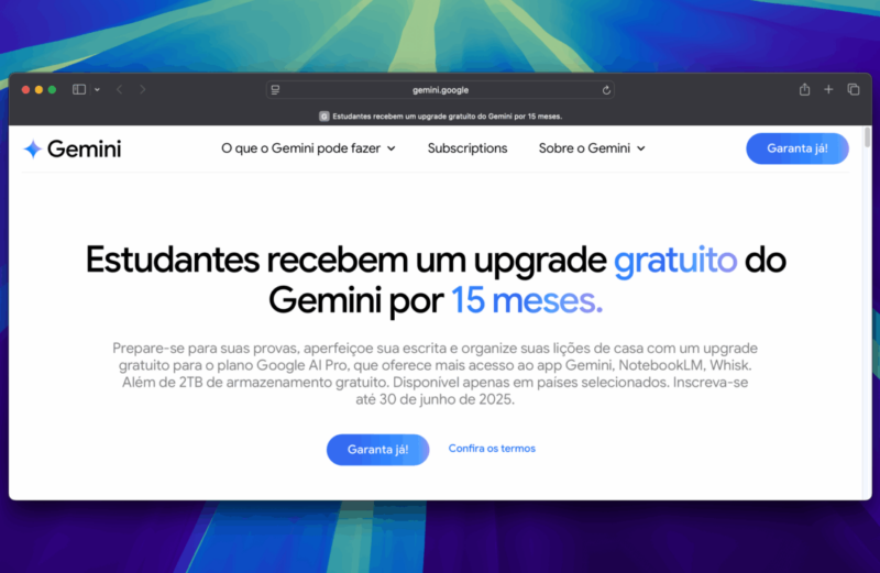 Estudantes no Brasil têm acesso grátis ao plano Google AI Pro por 15 meses