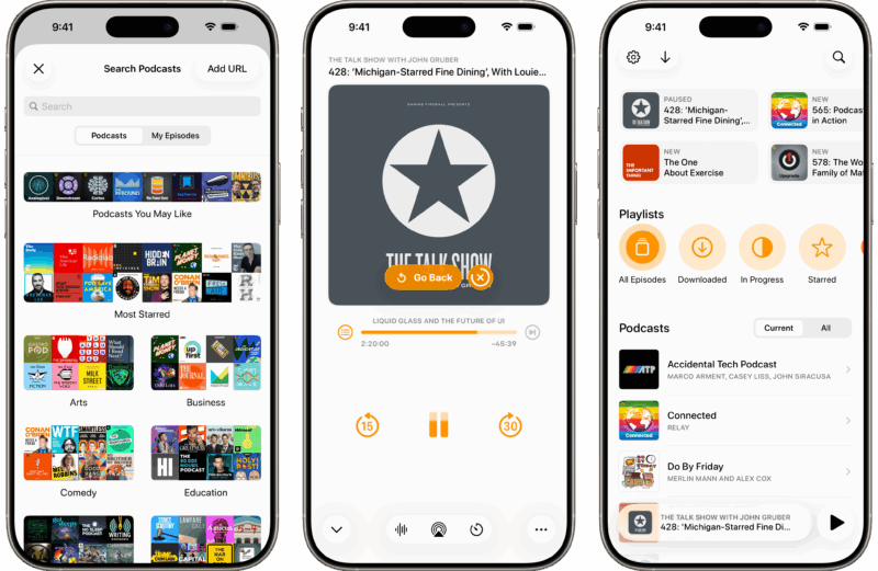 Atualização do Overcast traz interface redesenhada para o iOS 26