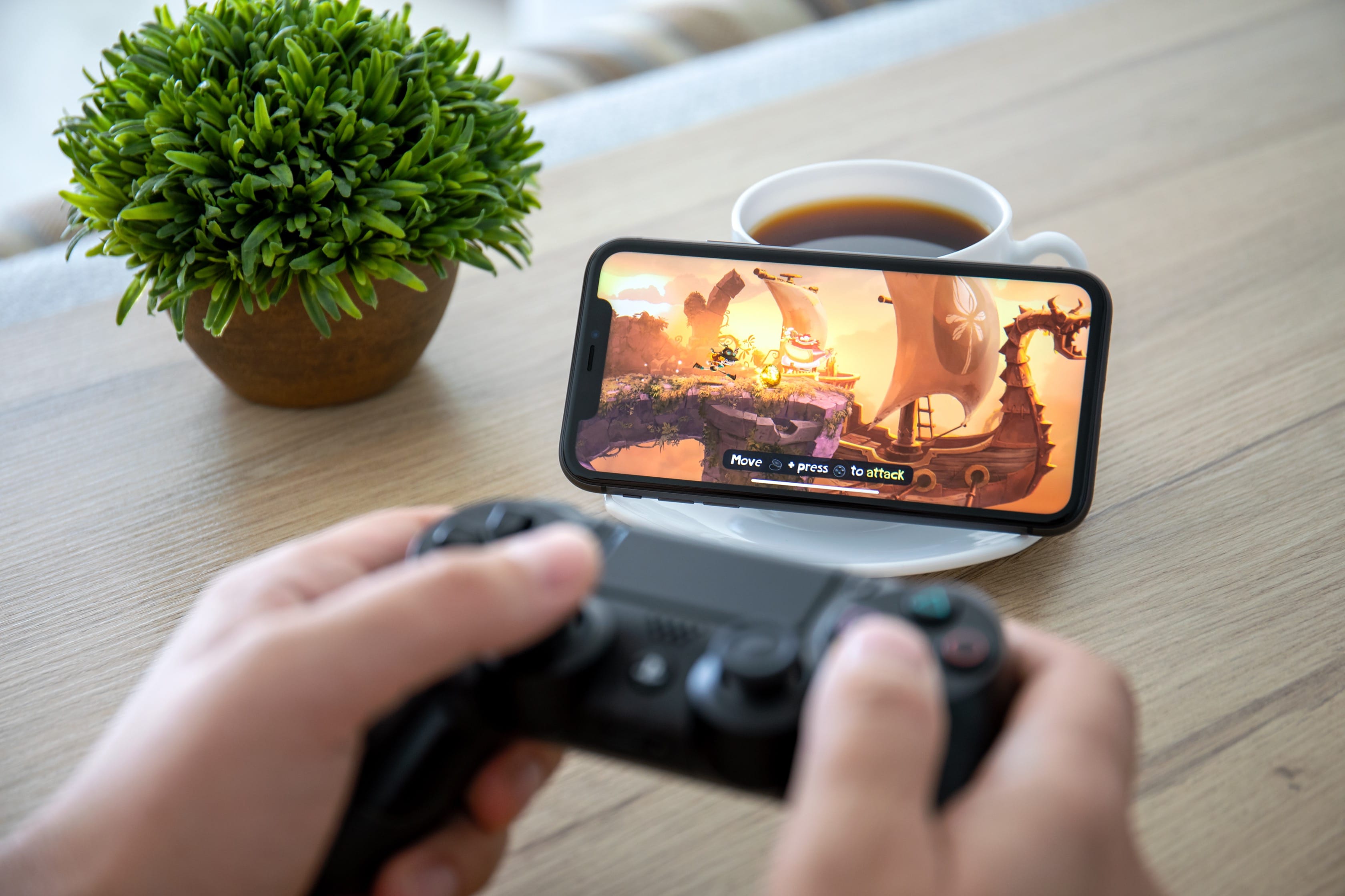 Jogando no iPhone com um controle de console
