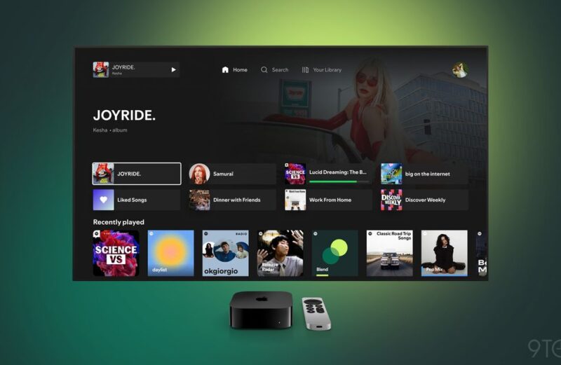 Com novo design, app do Spotify para tvOS agora exibe letras de músicas