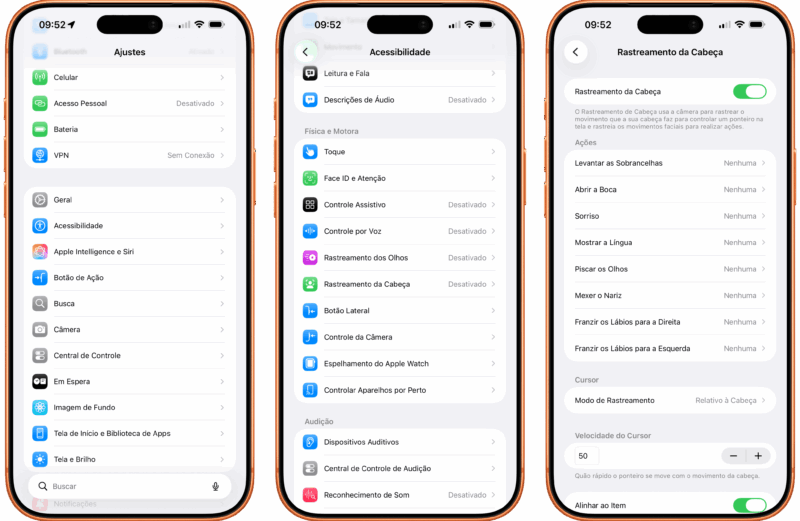 Como controlar o iPhone ou o iPad com movimentos da cabeça