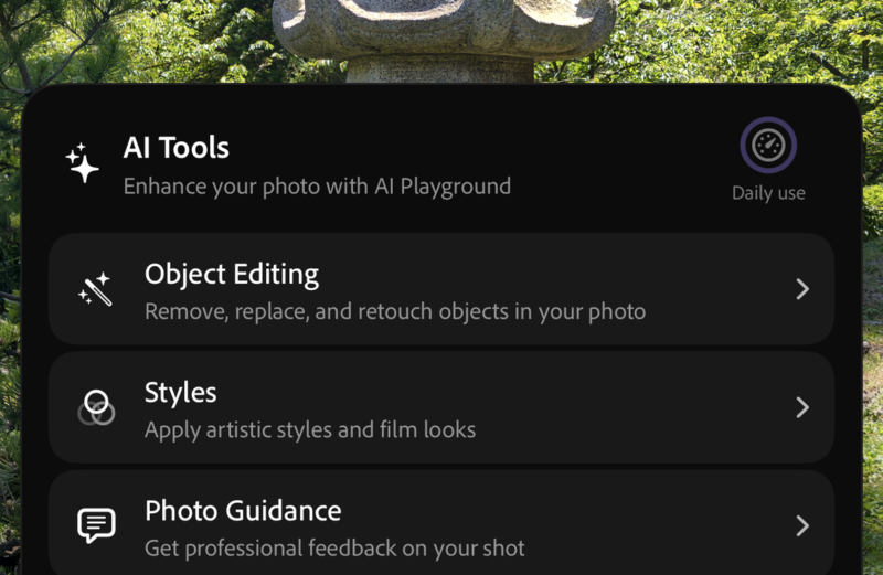 Adobe explora mais recursos de IA em seu app de fotografia Project Indigo
