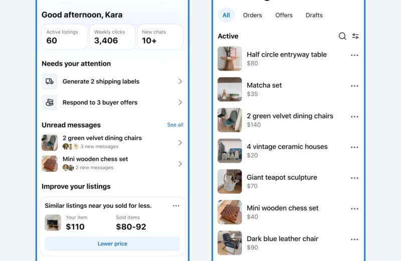 Facebook ganha app para vendedores do Marketplace, verificação gratuita e mais novidades
